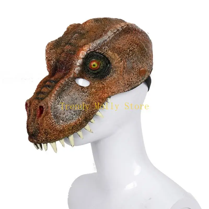 N5KB Tyrannosaurus Mask Dragons Dinosaur Mask Headwear ชุดฮาโลวีนคอสเพลย์