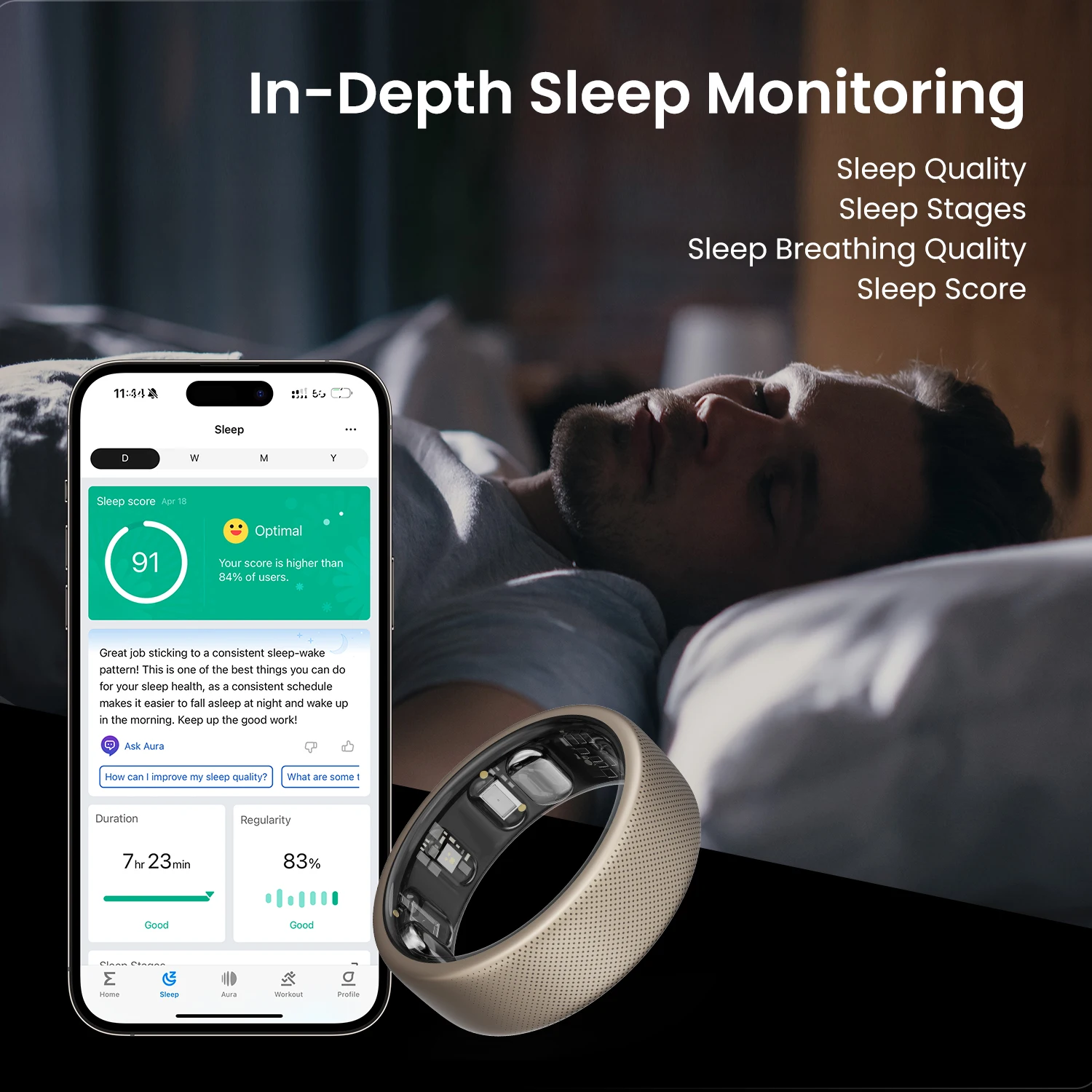 Amazfit Helio Ring - 98% New Fitness Smart Ring