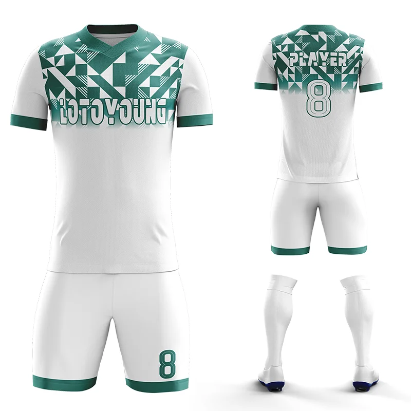 Maillots de football personnalisés pour hommes, impression de logo, conception gratuite, ensembles d'uniformes de football pour enfants, maillots de football à séchage rapide, vente en gros