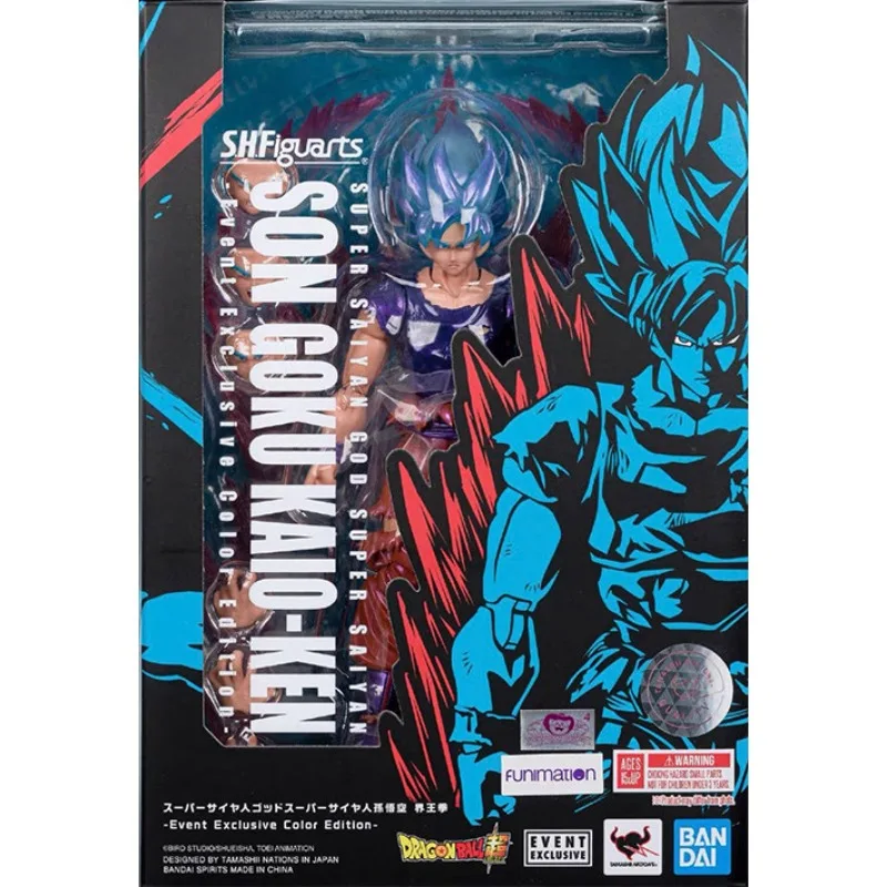 Коллекционная аниме-фигурка Bandai Spirits SHF Son Goku Super Blue Kaio‑ken NYCC Limited Dragon Ball Super Posable, в наличии