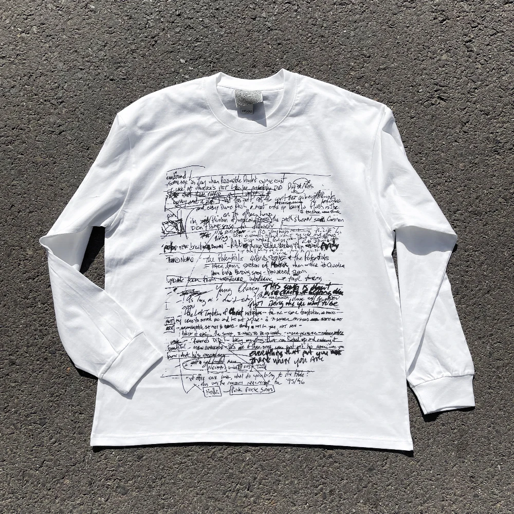 Heavyweight 260G Long Sleeve T-Shirt Unisex Creative Graffiti Harajuku Style Design Unique Sensation Women's Men's Fashion Top
