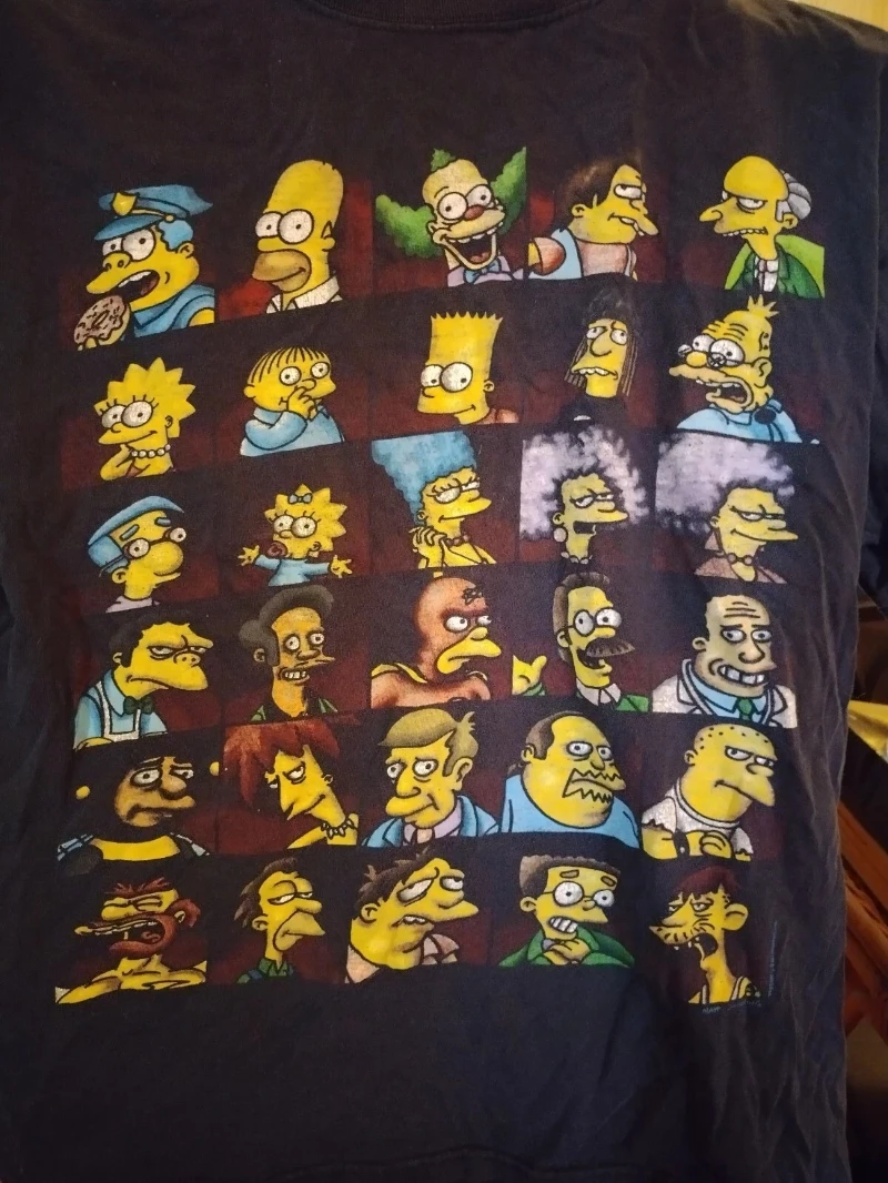 THE SIMPSONS Large UNISEX T-shirt Is A Summer Bestseller with 30 Unique Characters. It's in Excellent Condition in 2010