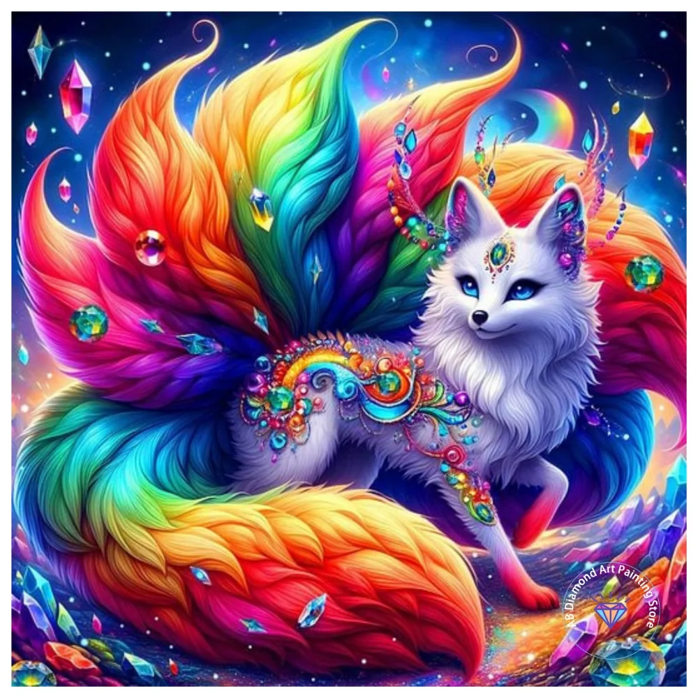 

Fox Animal AB Diamond Painting Kit Square Round Diamond 5D DIY Mosaic Cross Embroidery Handmade Art Exquisite Gift Home Decor