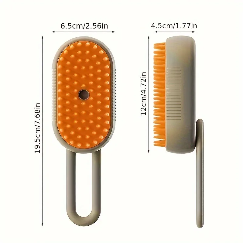 USB 충전식 고양이 손질 브러시, 자가 세척 고무 강모, 창고 제어 및 마사지, 3 in 1