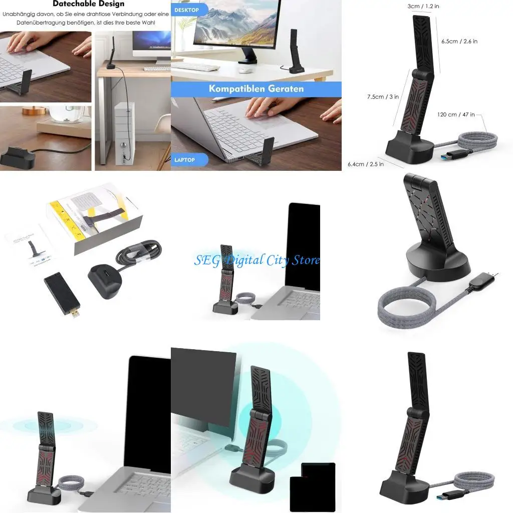 

U75B AC1900 USB WIFI Adapters USB3.0 Foldable WiFi Card 2.4GHz 5GHz Frequency
