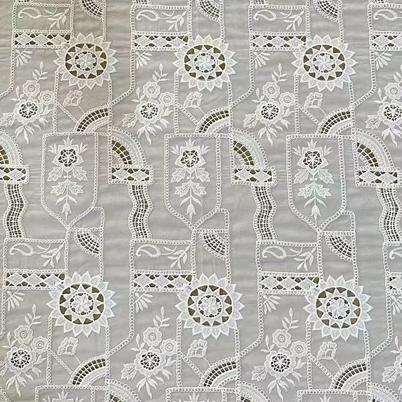 

Hollow Water Soluble Floral Lace Embroidered Fabric Women's Dress Shirt Children's Clothing Handmade Sewing Fabric