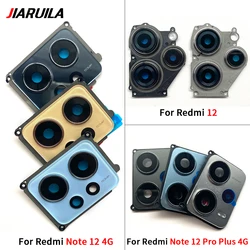 NEW Rear Camera Glass Lens Cover With Frame Holder with Sticker Replacement Parts For Xiaomi Redmi Note 12 13 14 Pro Plus 5G 4G