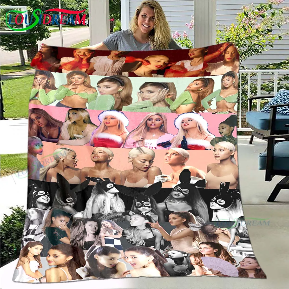 

Fashion Popular A-Ariana Grande Blanket,Flannel Throw Blanket for Home Bedroom Bed Sofa Picnic Office Hiking Leisure Nap Gift
