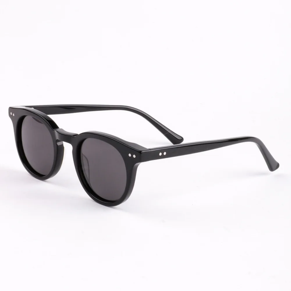 

Retro Fashion Acetate Round Frame Unisex Retro Fashion Brand Designer Polarized Sunglasses UV400 Nylon Lenses Metal Hinges
