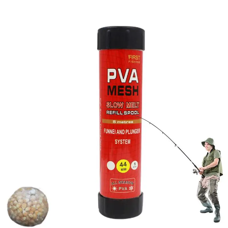 PVA Fishing Mesh 5m Refillable Mesh Bag For Fishing Water Soluble Bait Wrap Bags Stocking Rigs Fishing Accessories Kit Tackle