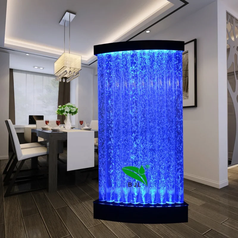 (Customized) indoor wall fountain LED acrylic water bubble room dividers screen