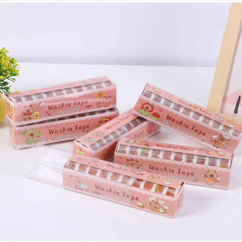 12set-lot-kawaii-capybara-stickers-creative-scrapbooking-diary-adhesive-masking-tape-stationery-gift