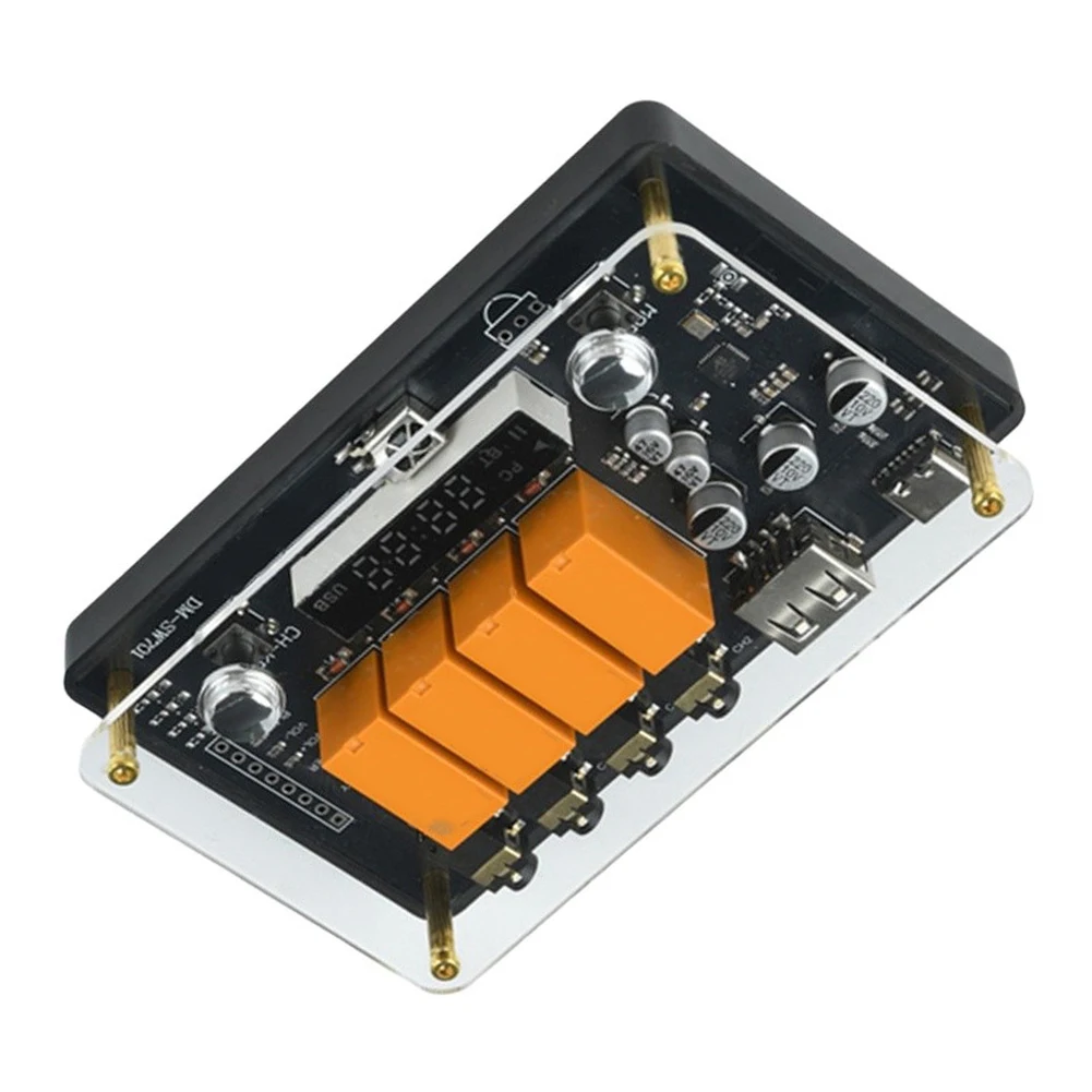 4 Channel Wireless Audio For Switcher for Compatible with 3.5mm Devices Featuring USB Local Playback and Remote Control
