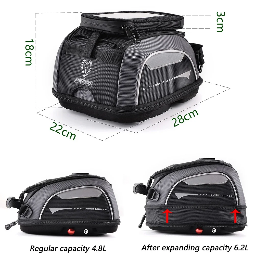Tank Bag for BMW R NineT Pure Sport Urban Racer Scrambler Rotation Locked  Anti Theft Fuel Luggage Carrie Top Case Waterproof