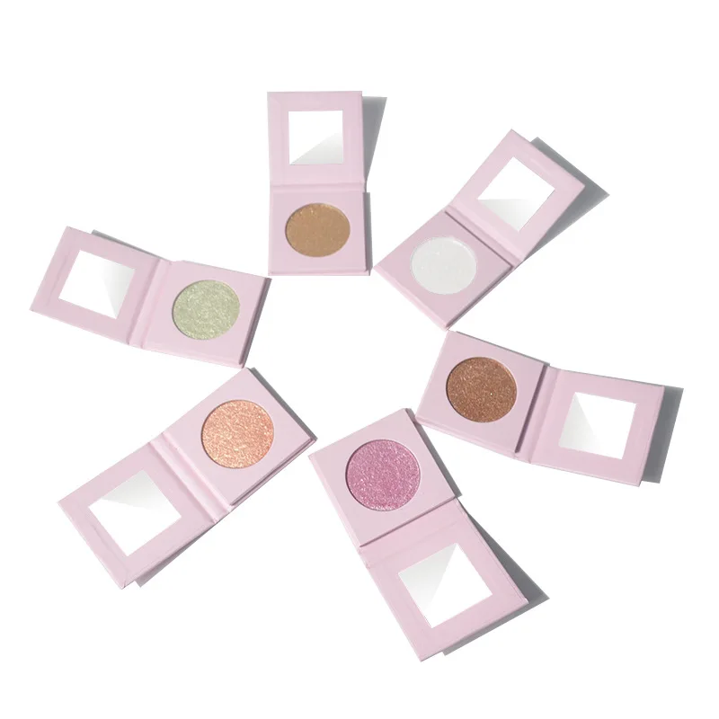 Marcador de maquiagem logotipo personalizado cosméticos única paleta rosa brilho creme glitter destaque atacado sombra suave vegano 10 peças