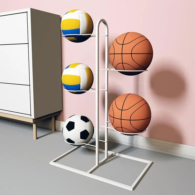 ชั้นเก็บลูกบอลเหล็กวอลเลย์บอลOrganizerขาตั้งMulti-Layer Ball Organizer Rack Multifunctional Ballชั้นวางของสําหรับห้องนอน