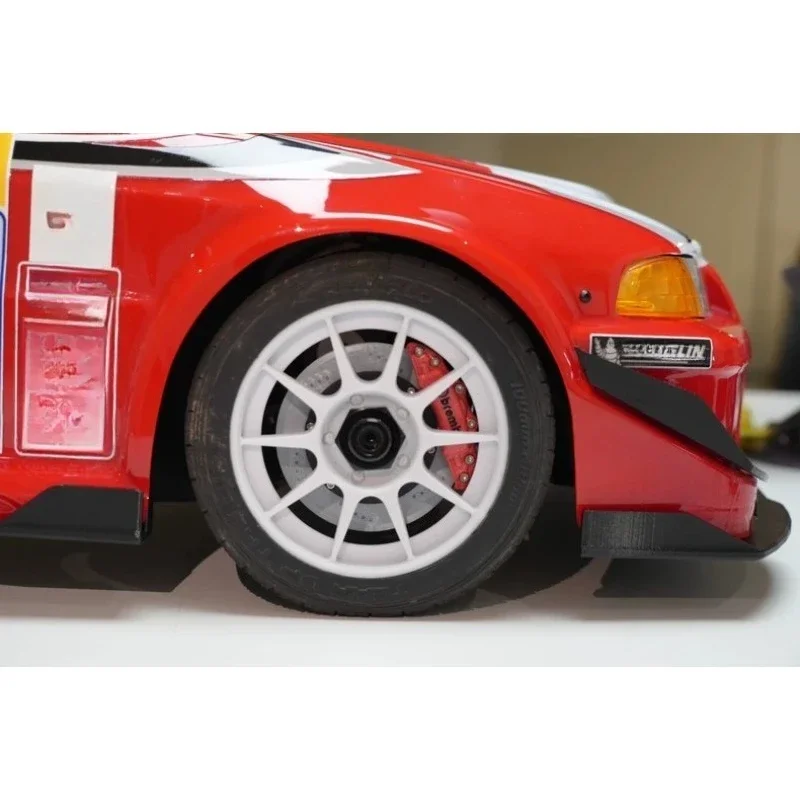 For RLAARLO 1/7 Mitsubishi EVO Rally Slevo-07 RC Car Scale Throttle-Linkage Light Up Brake Caliper Set, 3D Printed Dress-Up Part