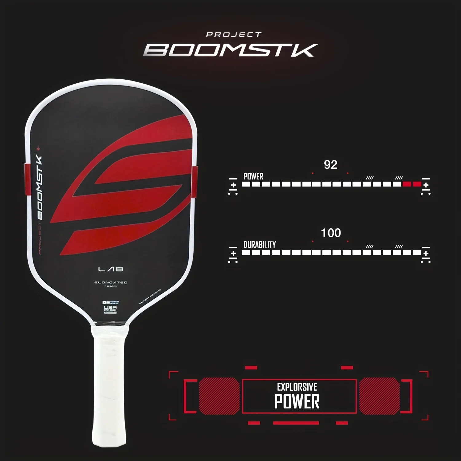 

Gen 5 Foam Boomstik Core Pickleball Paddle with Weighting System Shock Absorption High Durability US Stock