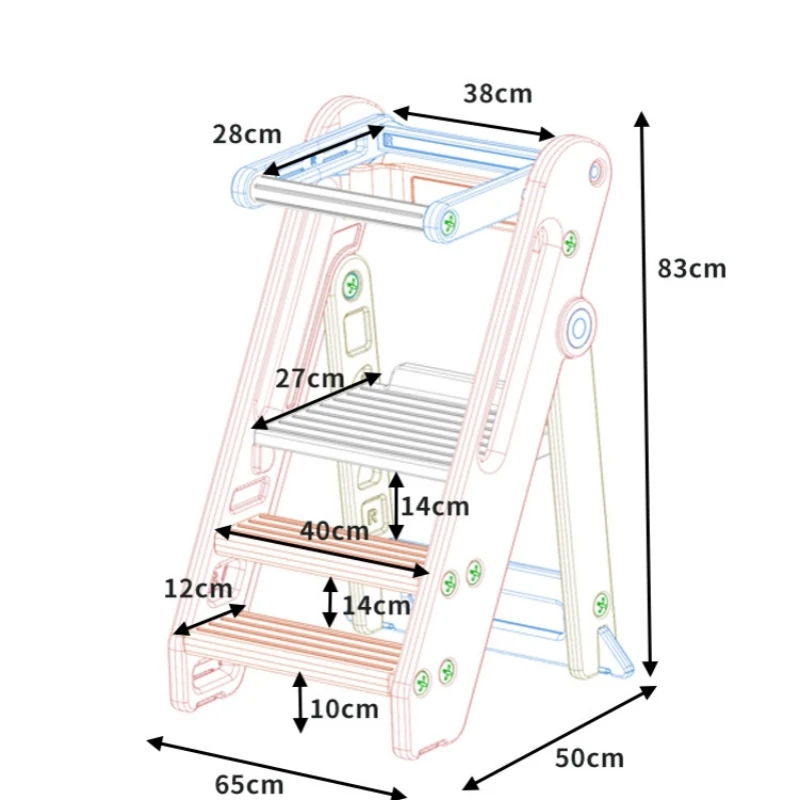 Children climb foot stool Baby toiletries step stool foldable baby learn some hand-washing stairs