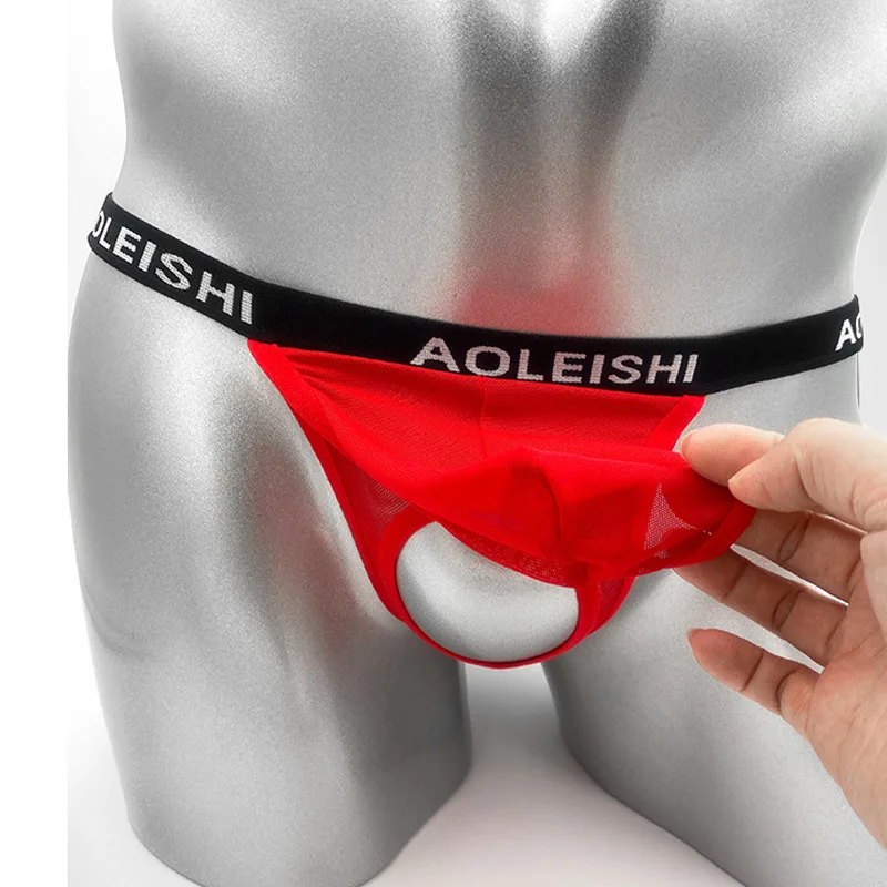 

Seductive Hot Open Crotch Underwear Thong U Convex Sexy Transparent Exposed Buttocks Mesh T Back Jockstrsps Hombre Gay Lingerie