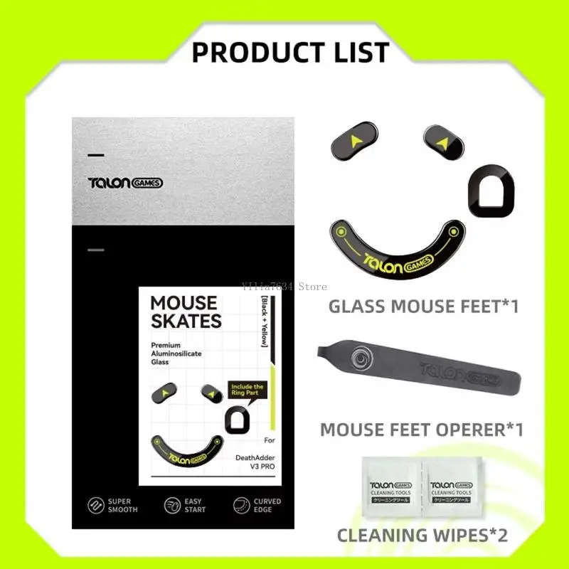  Mouse Skates Feet Rounded Edges Glass Mouse Feet For Deathadder 3Pro Mouse Glides Gaming Mousepad