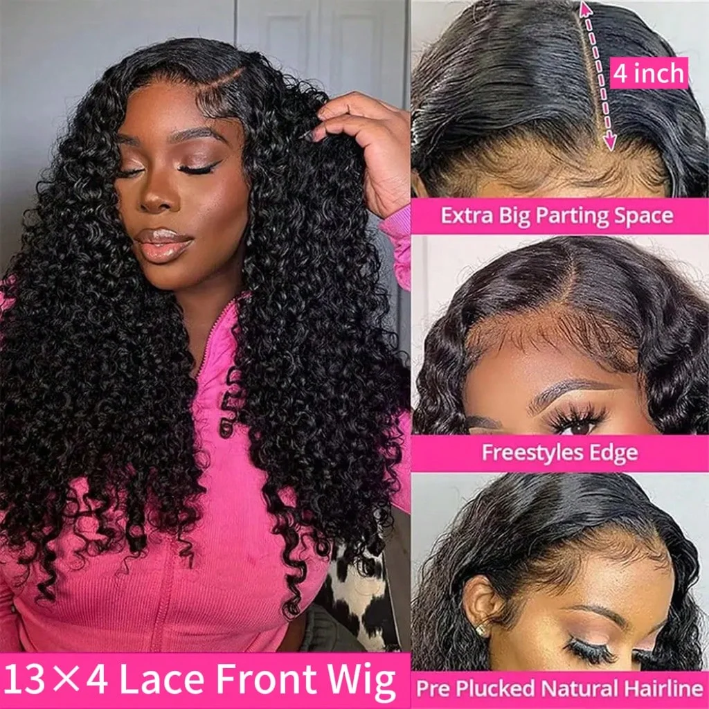 250% Dichte Burmesische Locken-Echthaarperücke 13x4 HD Transparente Lace-Front-Perücken Vorgezupfte Burmesische Echthaarperücken 28 Zoll – Detail 3