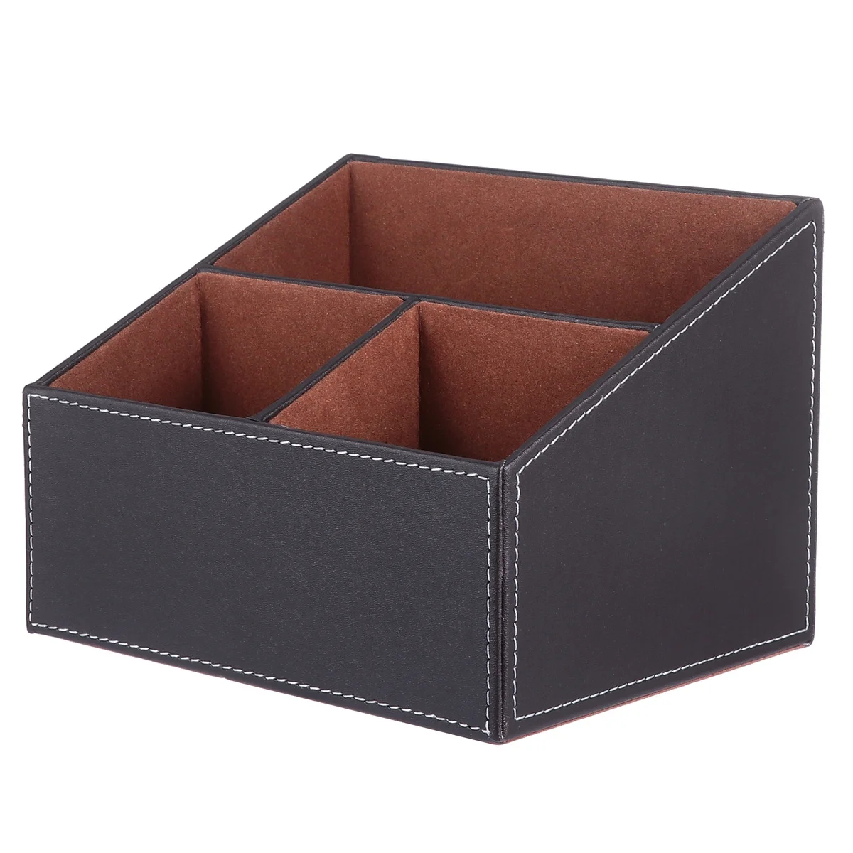 

Desktop Storage Box Waterproof Three-Grid Design Flocking Lining Wear-Resistant Bottom Makeup Organizer Case For Home