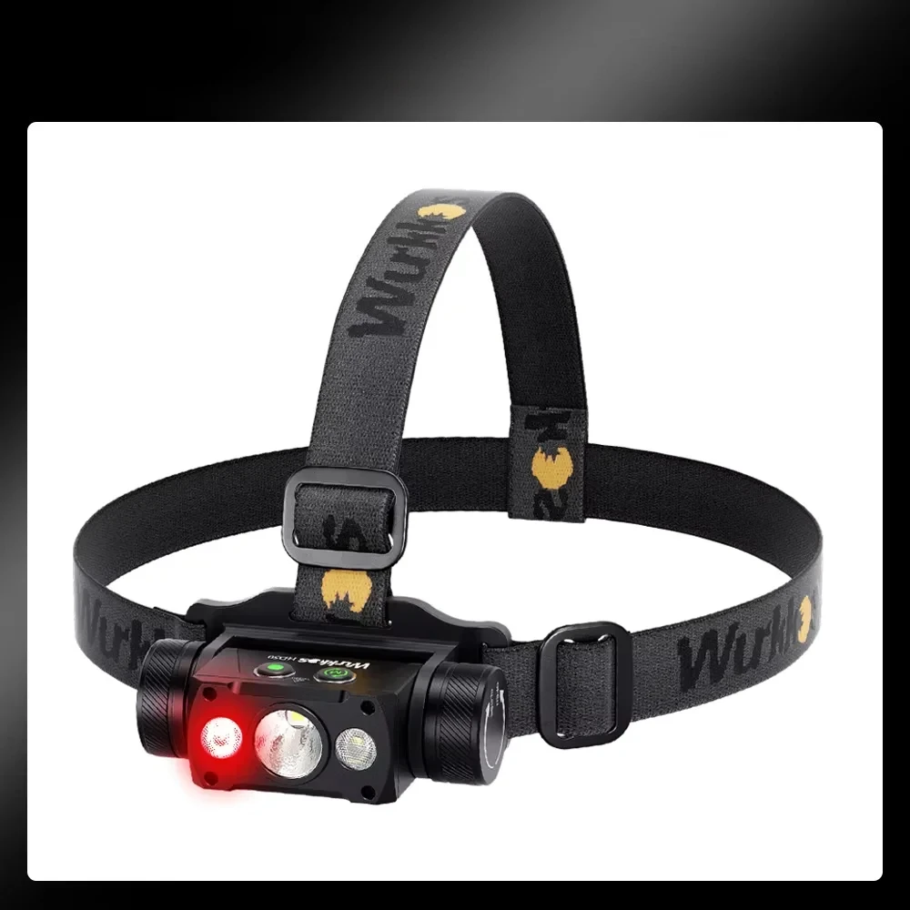 HD50 Headlamp 2A Rechargeable 21700 Headlight 4000lm XHP50.3 HI+LH351D+660nm Red Light Toollamp Magnetic Tail Camp Light