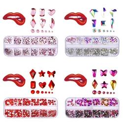 12-Grid Dental Tooth Gems Crystal Diamond Ornament Diy Tools Various Shapes Color Teeth Jewelry For Denture Acrylic Dental Acc