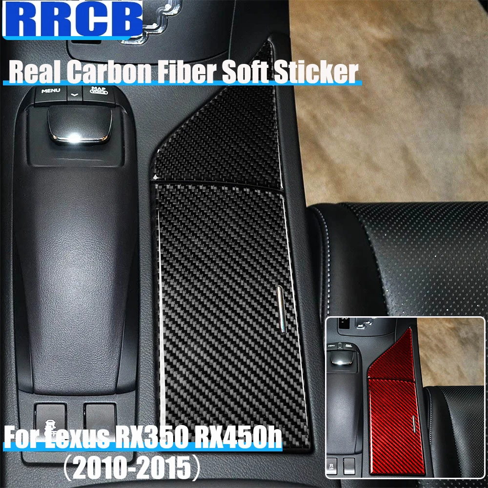 

Для Lexus RX350 RX450h 2010 2011 2012 2013 2014 2015 автомобильные аксессуары из настоящего углеродного волокна, центральный держатель для чашки, мягкая наклейка