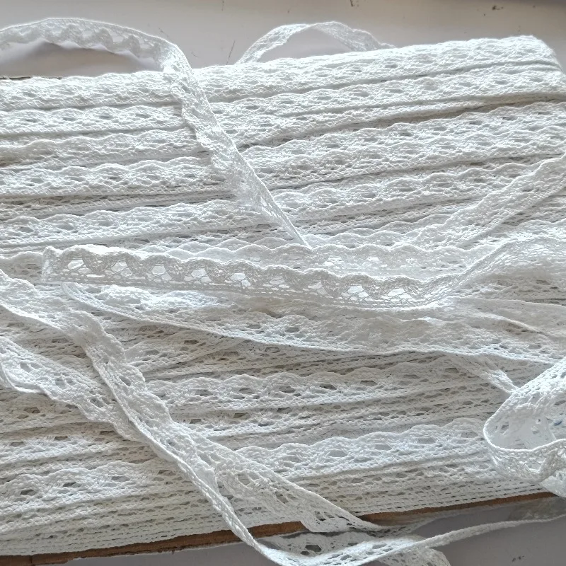 White Pure Cotton Thread Classic Dog Tooth Edge Lace Accessory Clothing Ribbon Fabric Decoration Handmade DIY Lace Accessory