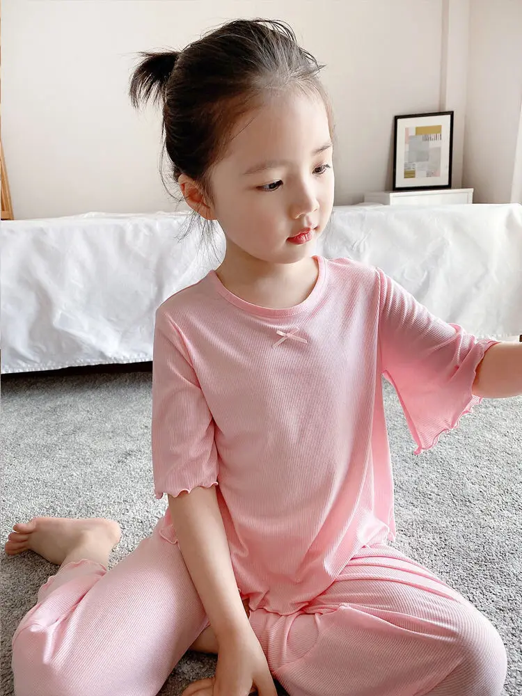 Pajamas Child House Clothing Teen Girl Clothes Children Pajama Loungewear Girl's Summer Pajamas Set Girls Pyjama Set Sleepwear
