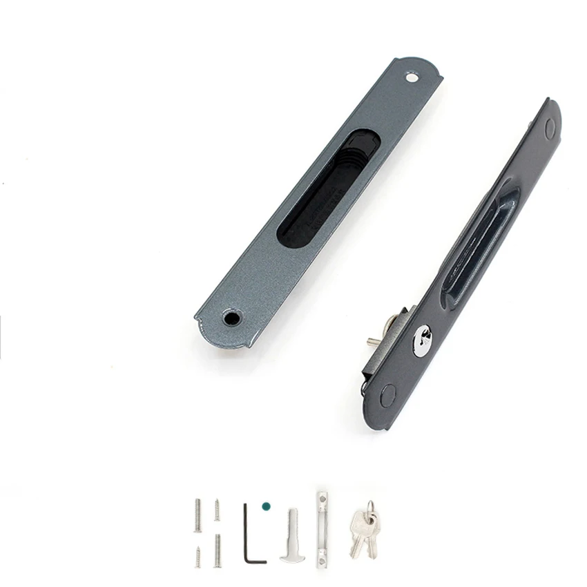 Stainless Steel Double-sided Sliding Door Hook Locks Sliding Glass Door Handle Hook Lock,Push/Pull Door And Window Lock Latches