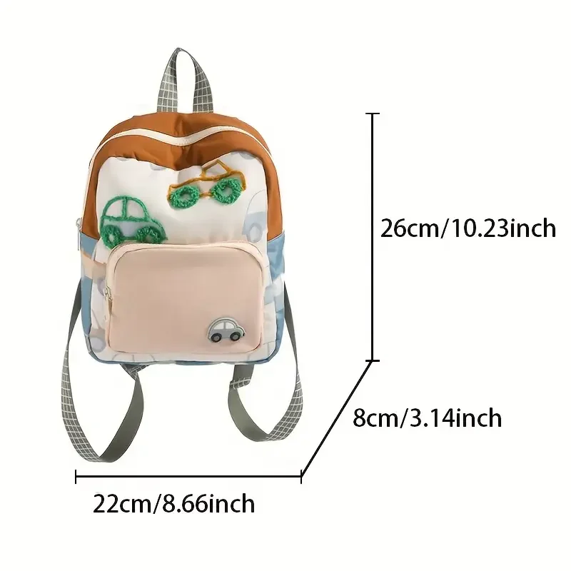 Kids Backpack Cute Car Pattern Toddler School Backpack for Boys Girls Preschool Lightweight Bookbag Adjustable Straps