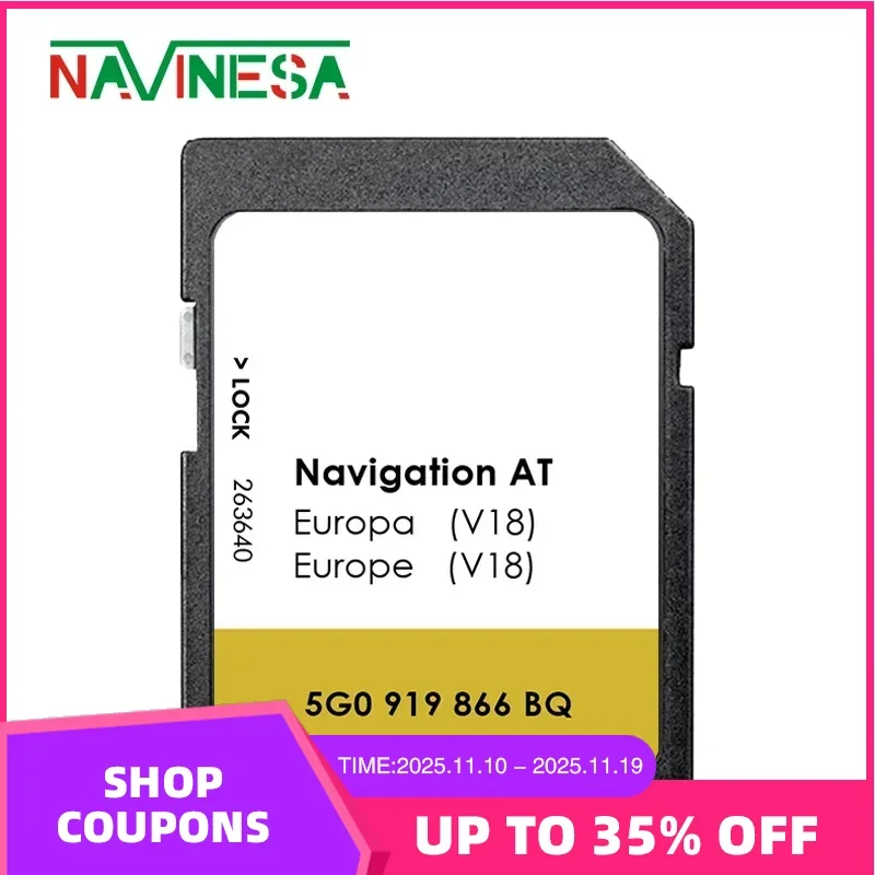 

Сменная SD-карта полной емкости CID для VW Golf 7 2012-2015, 16 ГБ, версия Navi, карта MIB1 Sat Nav AT V18