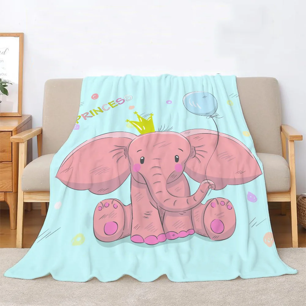 

Velvet Blanket for Sofas Elephant Carton Beach Towel Luxury Blankets Characters Bed Throw Home and Decoration Microfiber Bedding