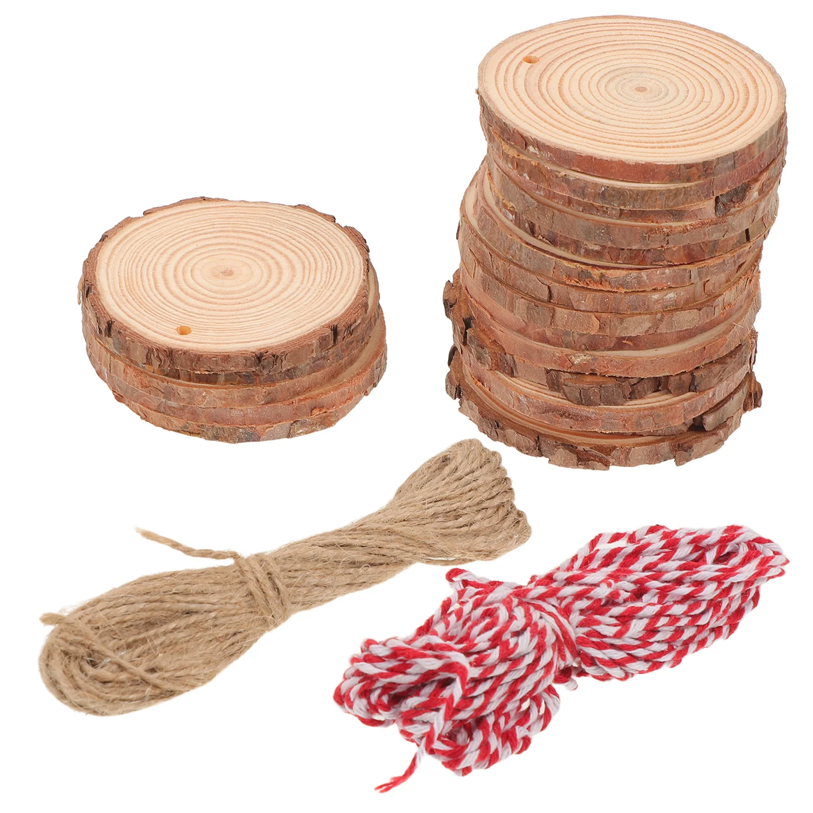 

30 pcs Unfinished Wood Slices Natural Round Tree Bark Discs For Diy Crafts Decor Christmas Ornaments Smooth Rustic Wood Pieces