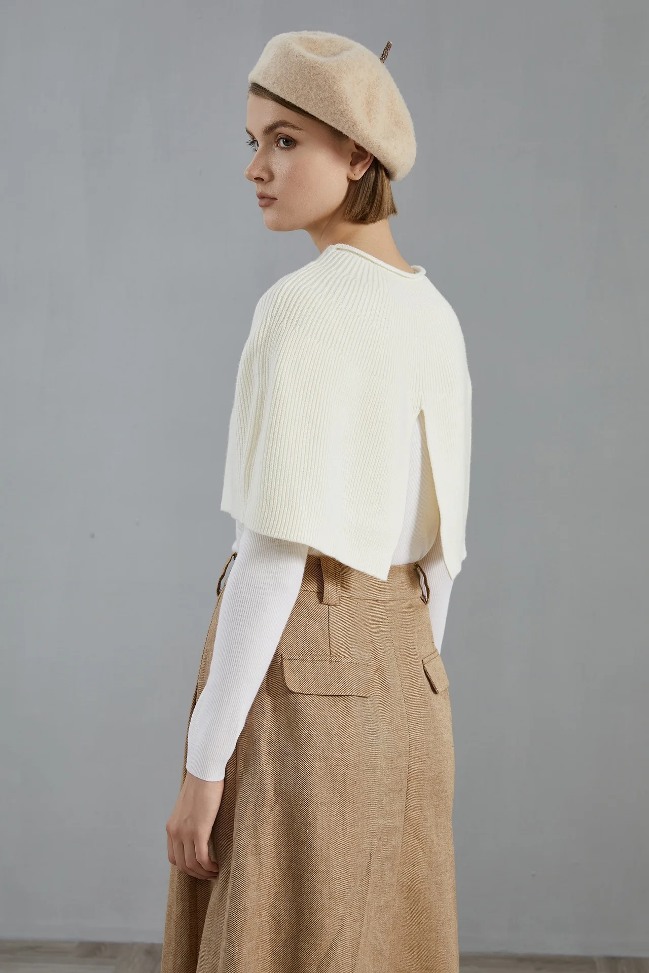 Tops informales sueltos para mujer, chal de capa tejido de lana 100% con lentejuelas