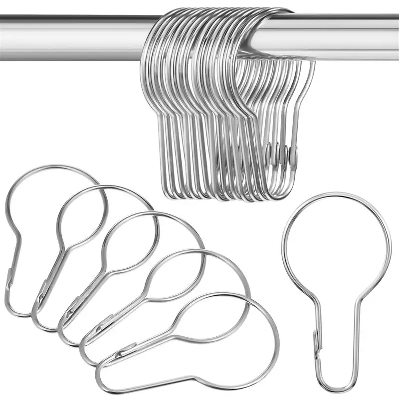 20pcs Bathroom Curtain Ring Accessories Hook Shower Curtain Hook Bath Rod Hanging Ring Gourd Shaped Buckle Curtain Hook