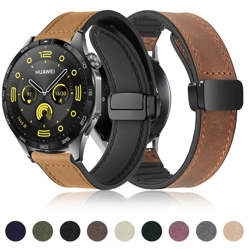 

Leather Silicone Strap for Huawei Watch GT 4 46mm 41mm Band Wristband Bracelet for Huawei GT4 GT3 Pro GT2 20mm 22mm Strap