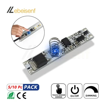 Smart LED Touch Dimmer 12V 24V 6A Versteckte Dimmbare Streifen Lampe Ein/Aus Controller Beleuchtung Konstante spannung Leuchten Dimmen Schalter