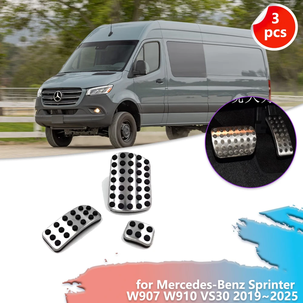 Pedal de freno de Gas de coche para mercedes-benz Sprinter W907 W910 VS30 2019 ~ 2025 reposapiés antideslizante de goma accesorios de cubierta de pie