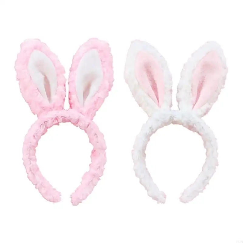 

P88B Bunny Ear Headband Plush Headdress Performance Props Hairband