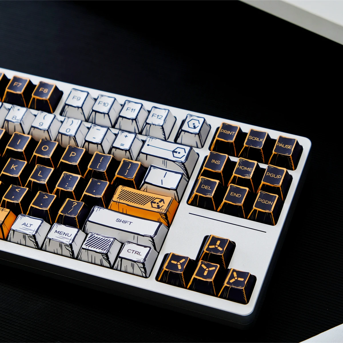 Comic Virtual War PBT Keycap Cherry Profile Dye Sublimation Key Caps voor past op MX Switch mechanische toetsenbord Keycaps