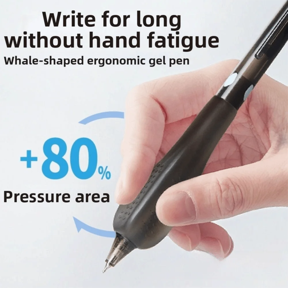 Ergonomische Glattschreibende Stifte 0,5mm Einziehbarer Klick-Gelstift mit Weichem Griff, Schnelltrocknend, Lernwerkzeug für Schüler und Prüfungen – Detail 5