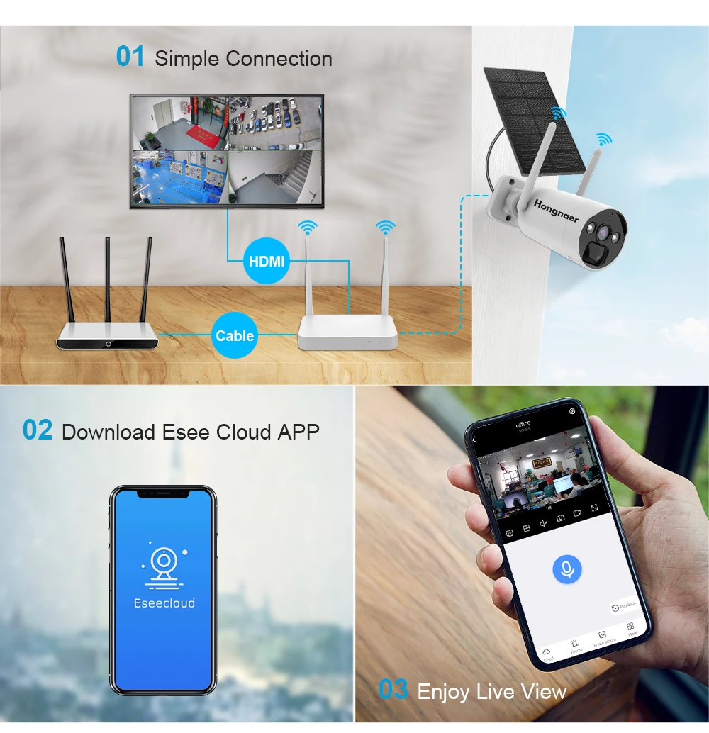 الأمن واي فاي الشمسية Cctv واي فاي 8CH Nvr نظام المراقبة في الهواء الطلق الطاقة اللاسلكية Ptz Ip مجموعة الكاميرا الشمسية #2