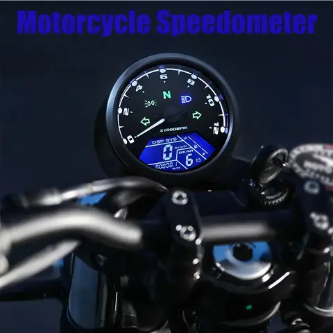 Universal Motorcycle Instrument 12000RMP LCD Speedometer Odometer Tachometer 1-4 Cylinders Motorbike Gauge Moto Digital Dash