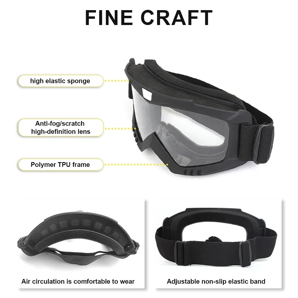 Windproof Dirt Bike Motorcycle Goggles Outdoor Dustproof Motocross War Game Hunting Cycling Mounteering Goggles