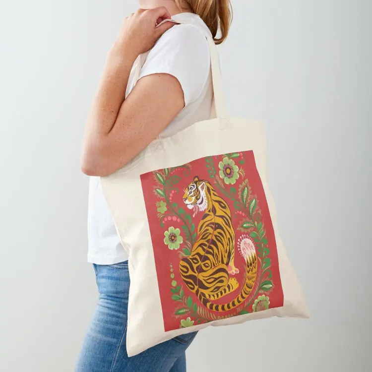 

Tiger Folk Art Tote Bag Women's bag Woman shopper bag Shopper handbag Women's bags