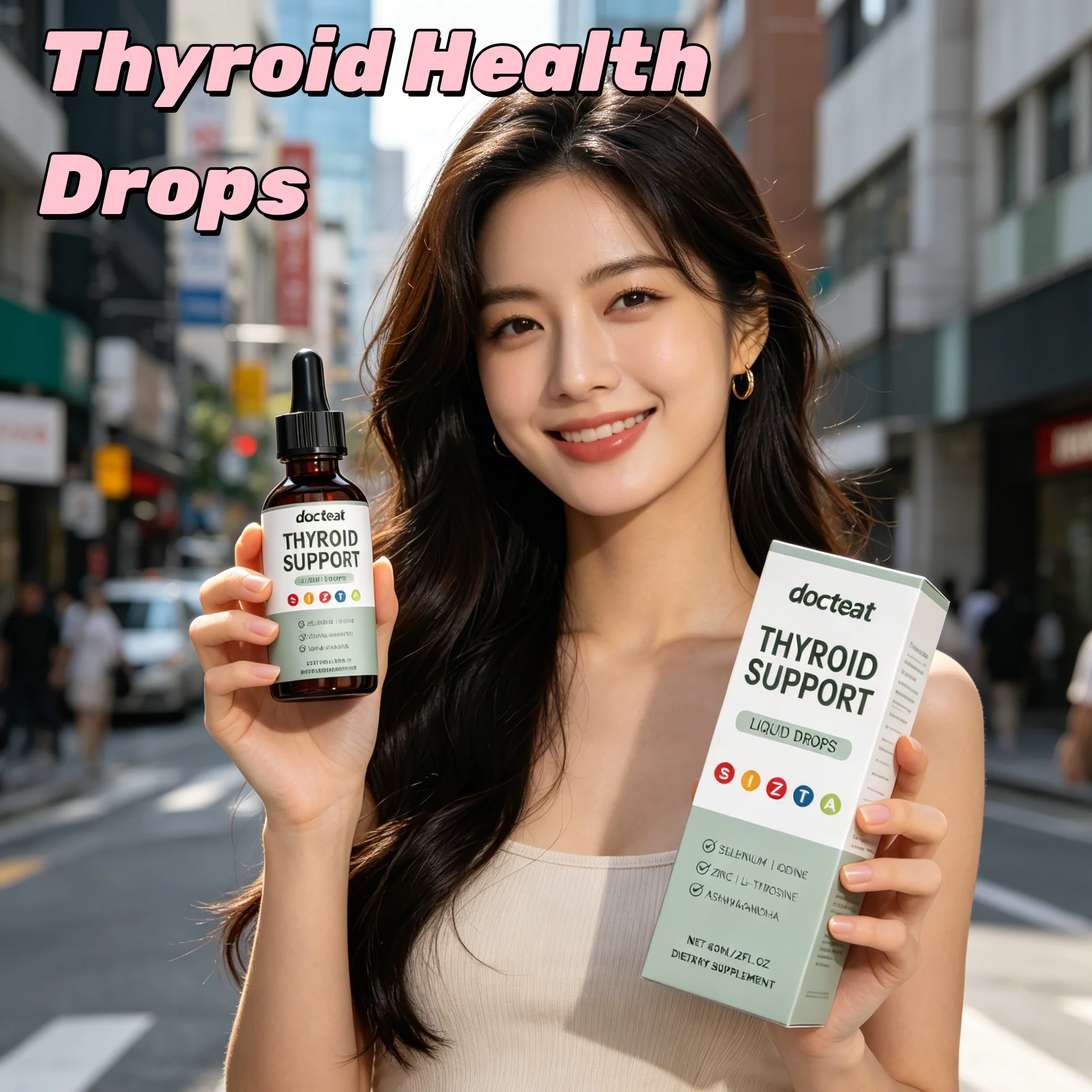 Thyroid Booster Liquid Drops Iodine Complex Support Healthy Metabolism Weight Management Improve Energy Immune Wellness Tincture